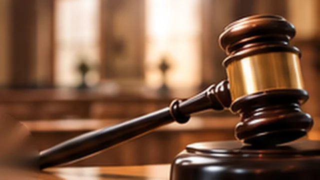 Gavel on a courtroom desk